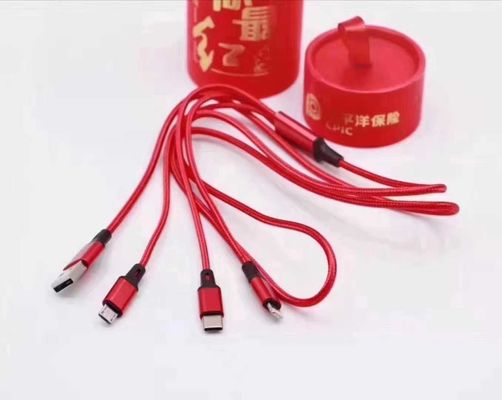 Wide Device Compatibility Three In One Data Cable 3 In 1 Data Transfer Cable 5V 2.4A