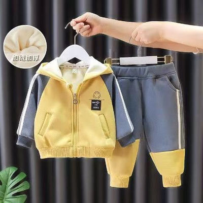 Breathable Cotton Primary Children'S Clothing Boys' Hooded Suit With Zipper